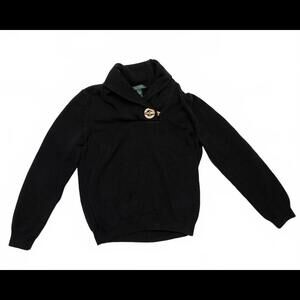 Ralph Lauren Black Draped Cowl Neck Pullover Sweater Woman Large